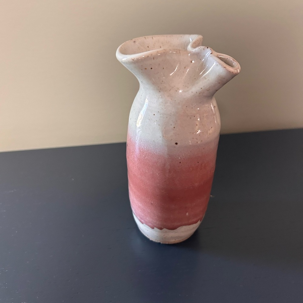 Pinched Pottery Creamer Pitcher Vase 6.25" Art Pottery Signed Smith